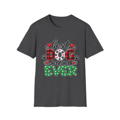 Best Dog Mom Ever T-Shirt — Plaid & Paw Print