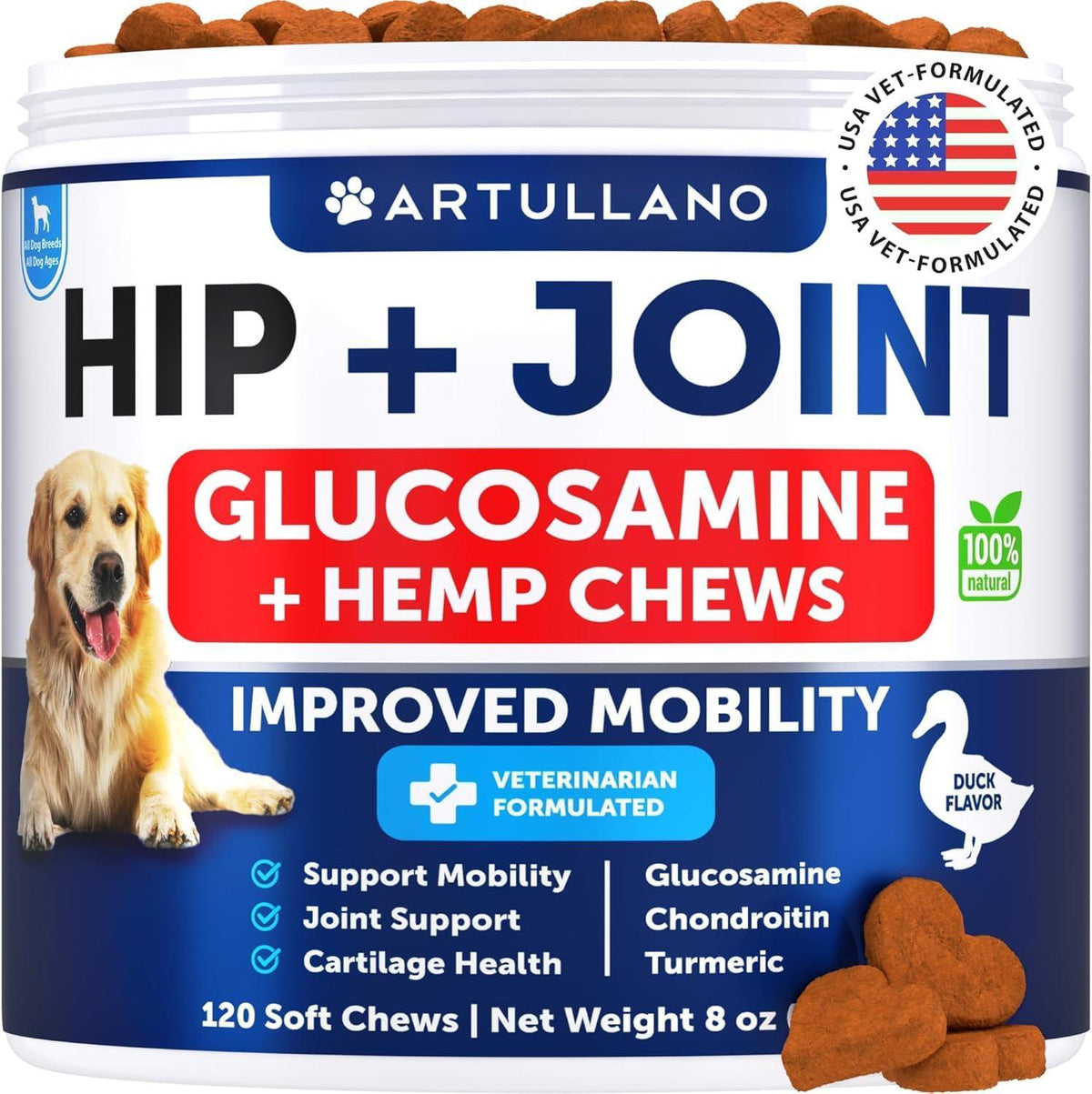 Hemp Glucosamine Joint Support Chews for Dogs
