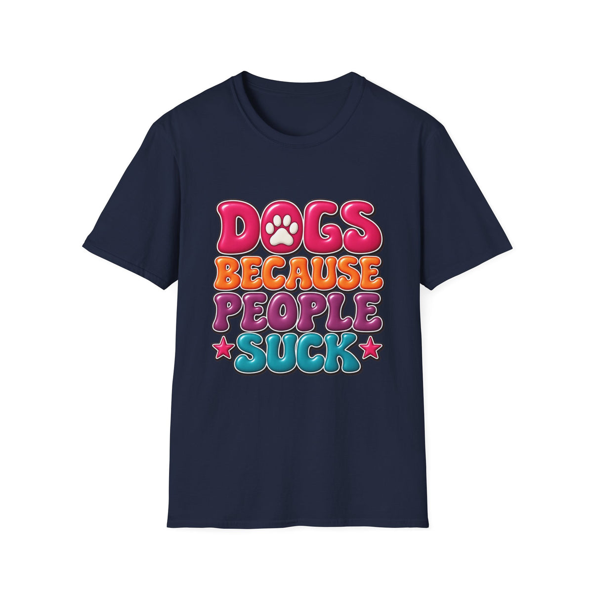 Dogs Because People Suck' Retro Paw Graphic Tee
