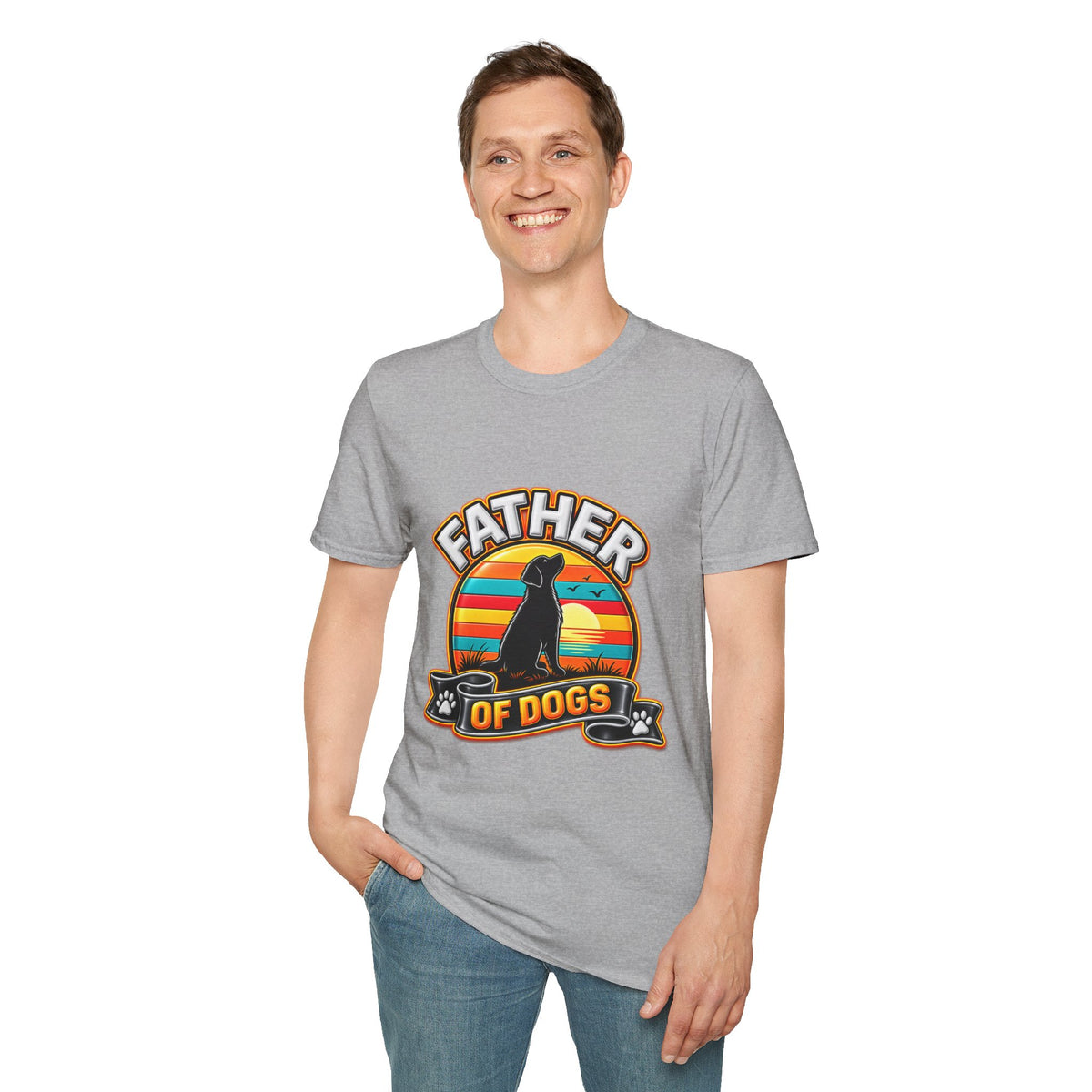Father of Dogs T-Shirt — Retro Dog Dad Tee