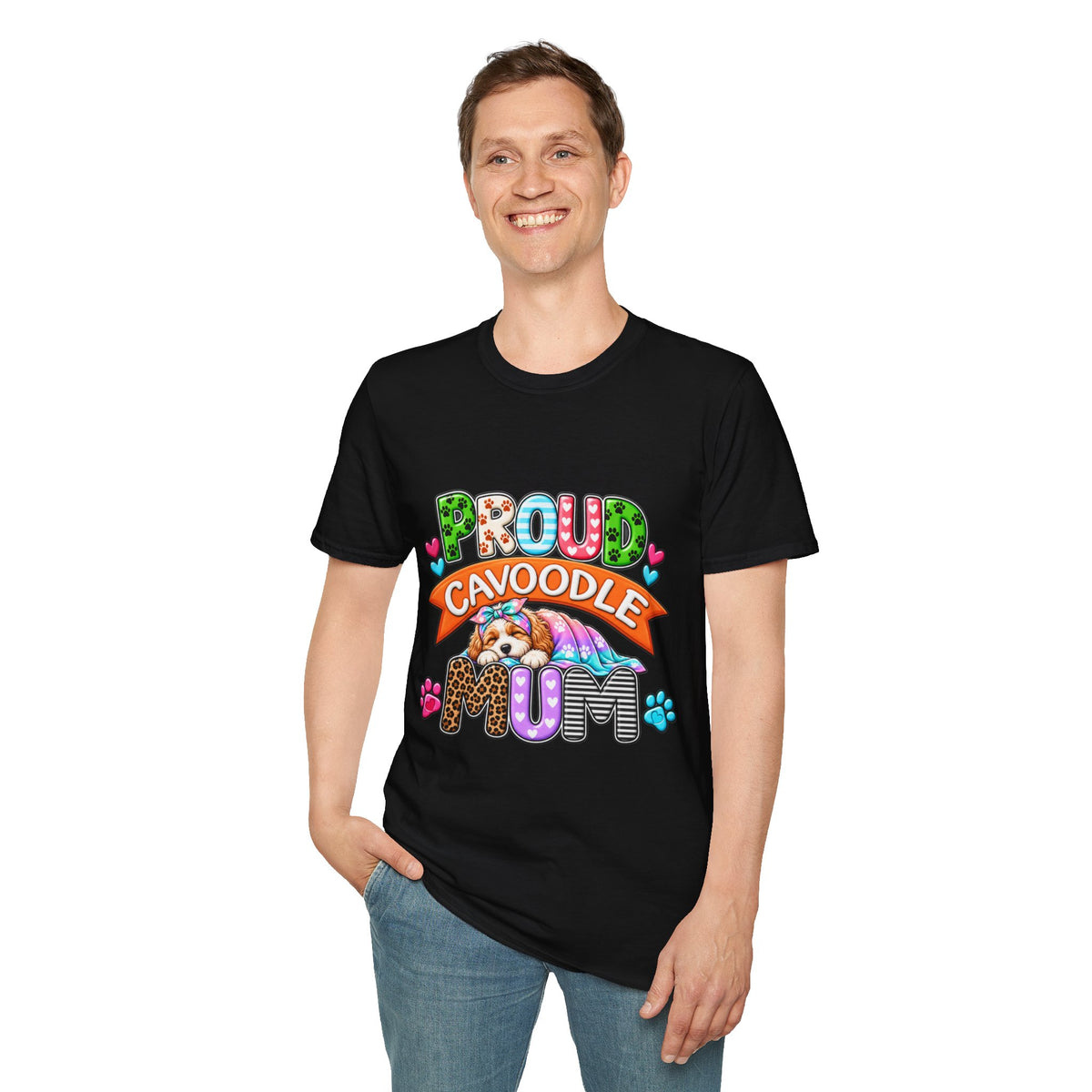 Proud Cavoodle T‑Shirt — Cute Colorful Cavoodle Mom Tee