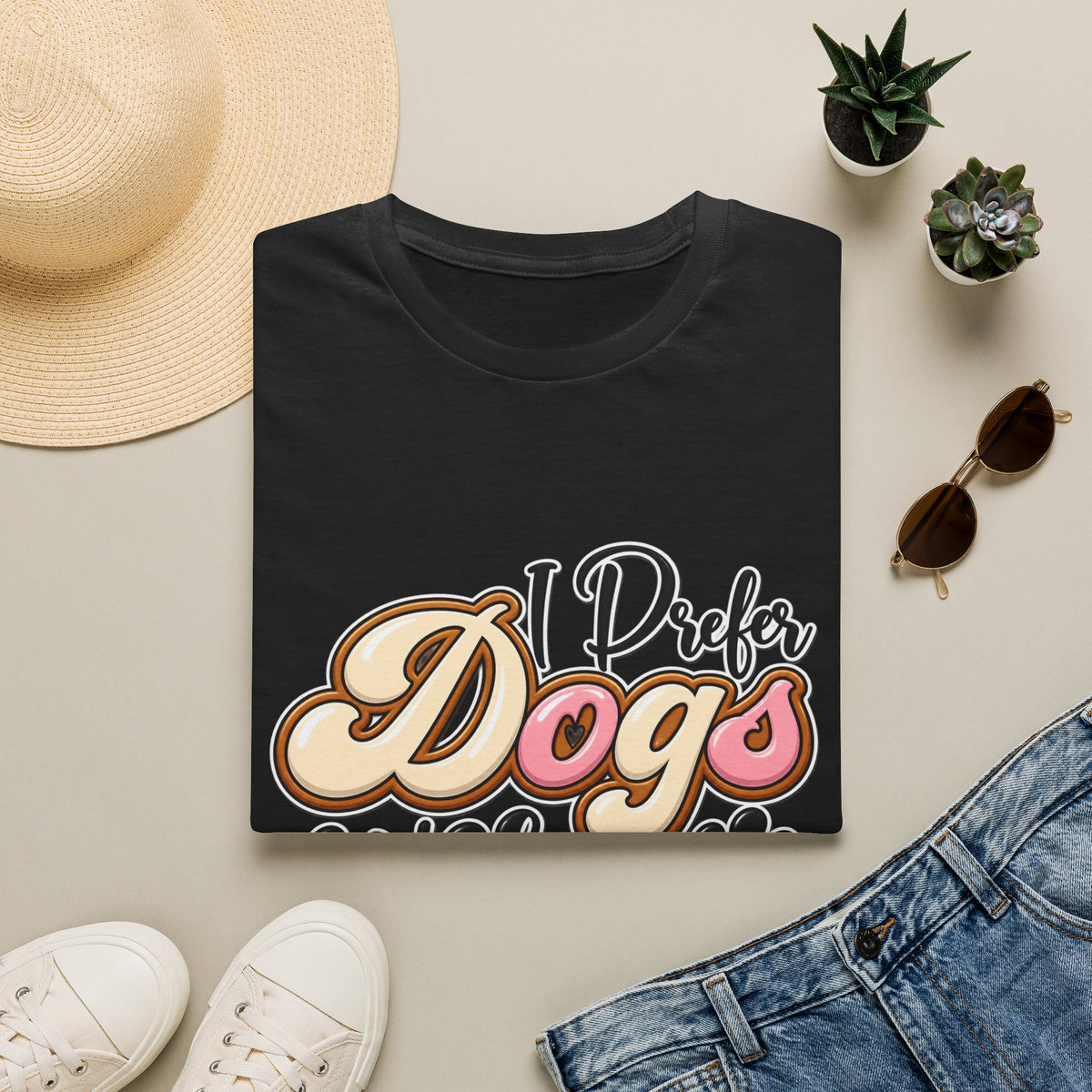I Prefer Dogs Over People T-Shirt — Cute Paw Print Dog Lover Tee
