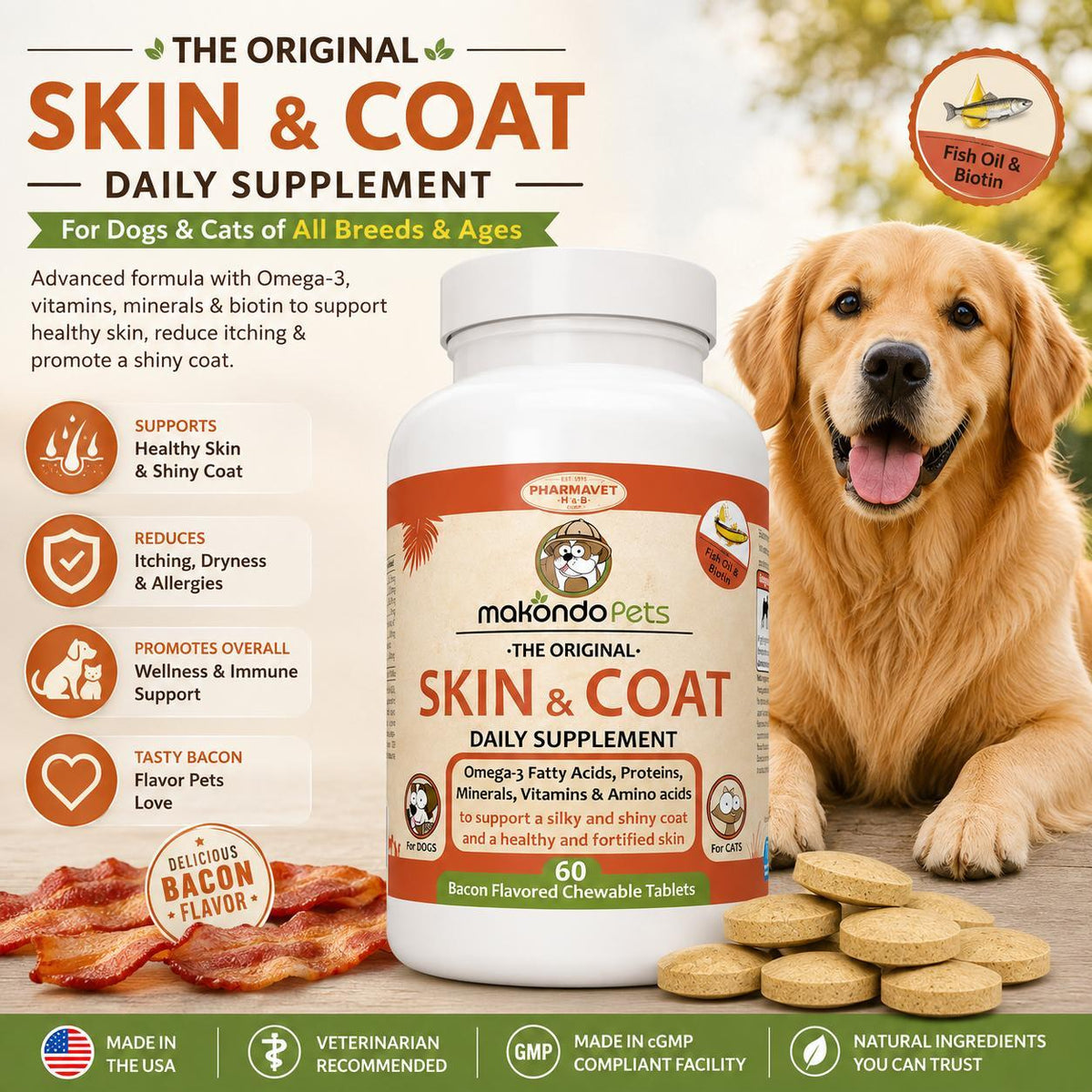 Fish Oil Omega 3 for Dog & Cat Skin