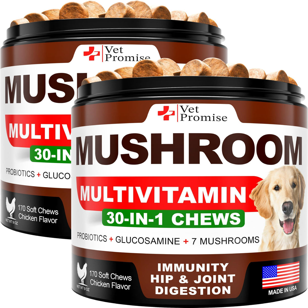 Mushroom Supplement for Dogs – 340 Chews