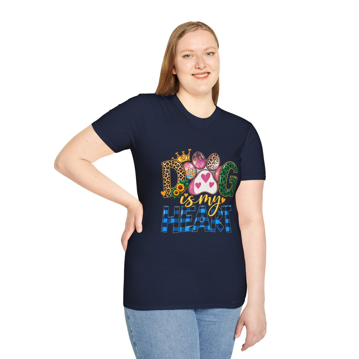 Dog Is My Heart T-Shirt — Colorful Paw Print
