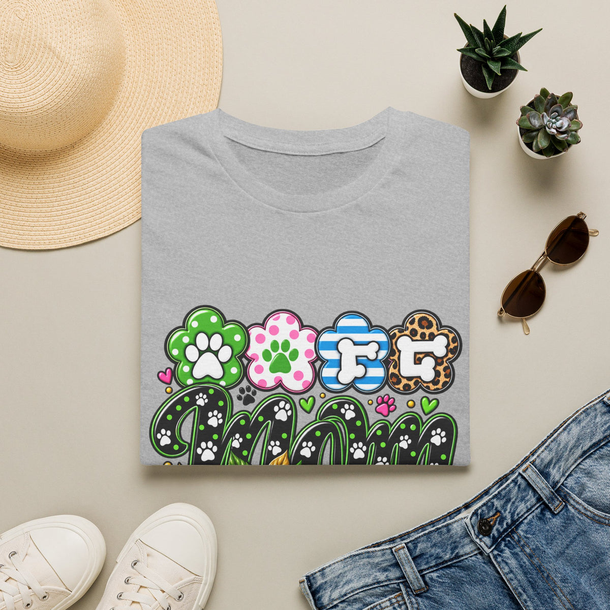Mom Paw Print Floral T-Shirt  Mother’s Day Pet Lover Tee