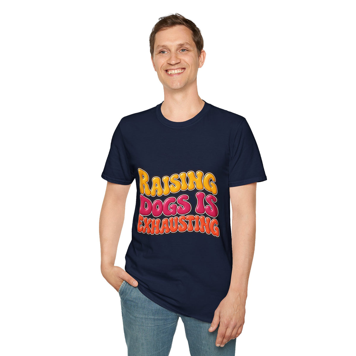 Raising Dogs Is Exhausting — Vintage Retro T‑Shirt