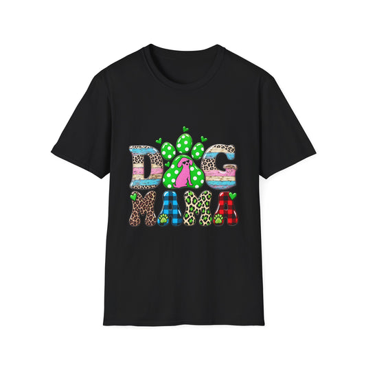 Dog Mama Tee — Colorful Paw & Cactus Graphic T-Shirt