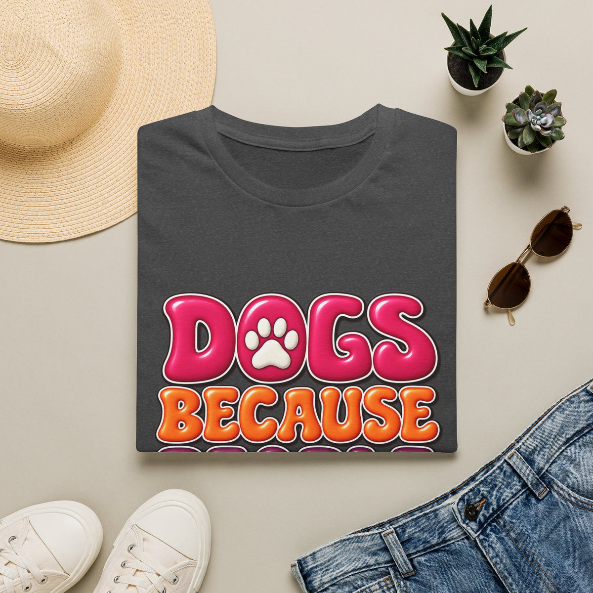 Dogs Because People Suck' Retro Paw Graphic Tee