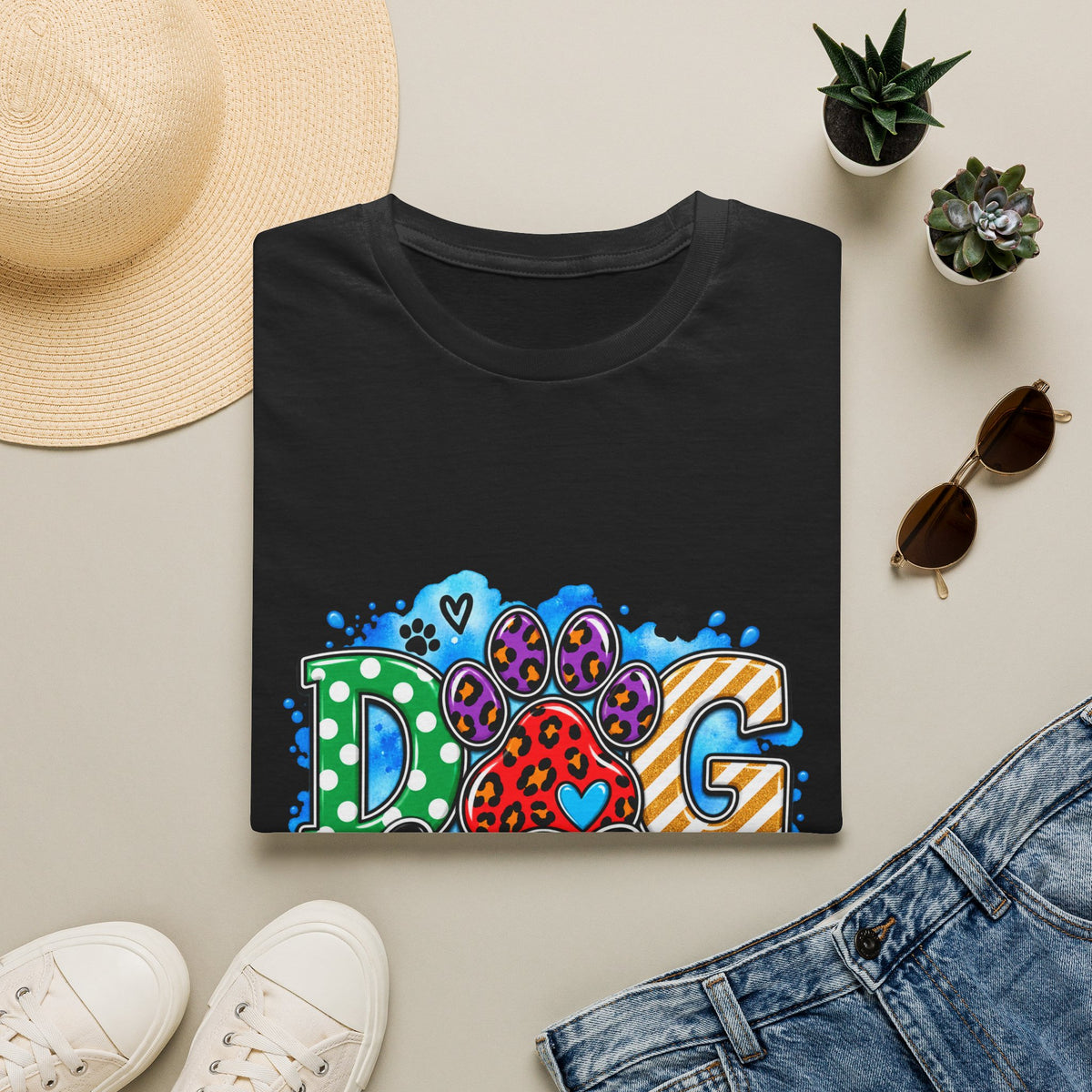 Dog Life T-Shirt — Colorful Paw Print Rescue Lover Tee