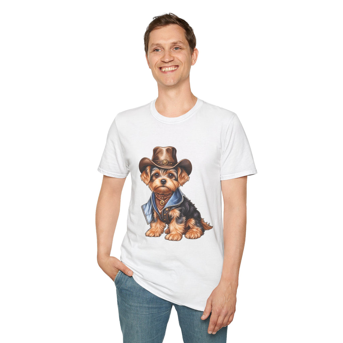 Cute Yorkshire Terrier in Western Hat Tee