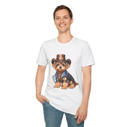 Cute Yorkshire Terrier in Western Hat Tee