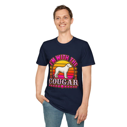I'm With the Cougar T-Shirt – Retro Sunset Cougar Graphic Tee