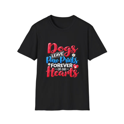 Dogs Leave Paw Prints Forever in Our Hearts T-Shirt