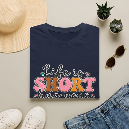 Life Is Short Hug Your Dog T-Shirt — Cute Retro Pet Lover Tee