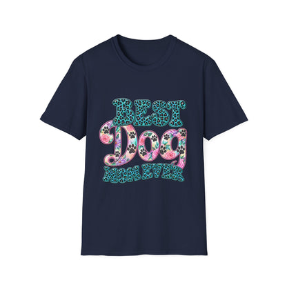 Best Dog Mom T-Shirt — Floral Leopard Pet Lover Tee