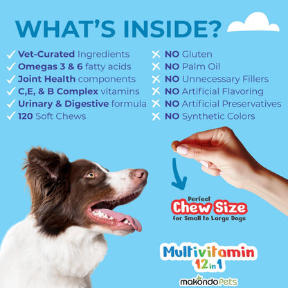 12-in-1 Dog Multivitamin Soft Treats for Health