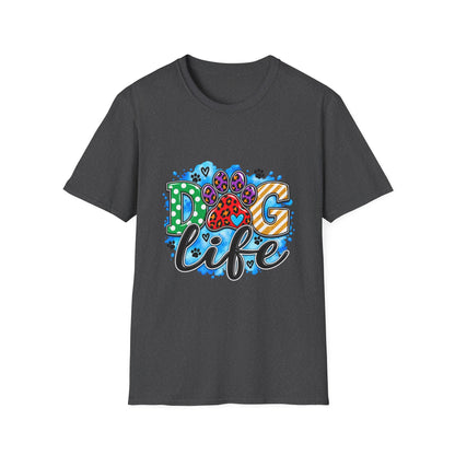 Dog Life T-Shirt — Colorful Paw Print Rescue Lover Tee