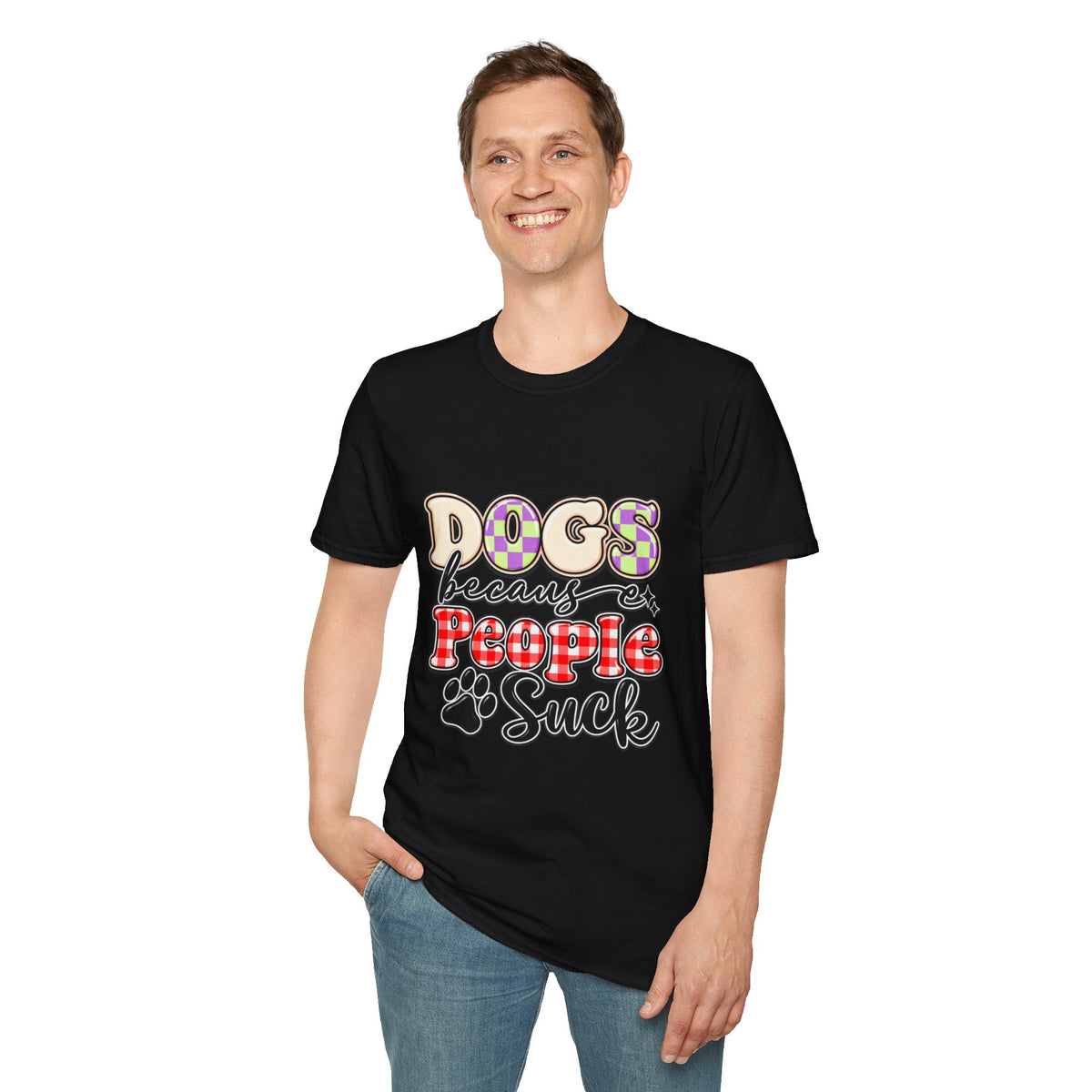 Dogs Because People Suck Funny Dog Lover T-Shirt