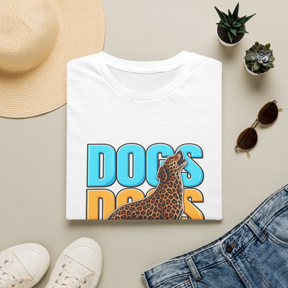 Dogs Retro Graphic T-Shirt — Colorful Leopard Print Design