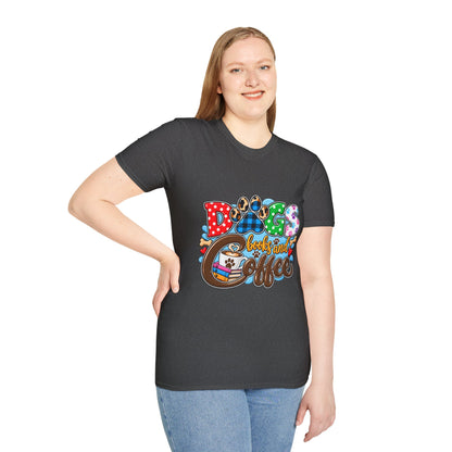 Dog Mom T-Shirt — "Dogs, Books and Coffee"