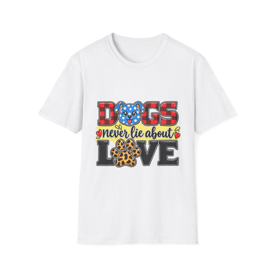 Dog Lover T-Shirt — "Dogs Never Lie About Love"