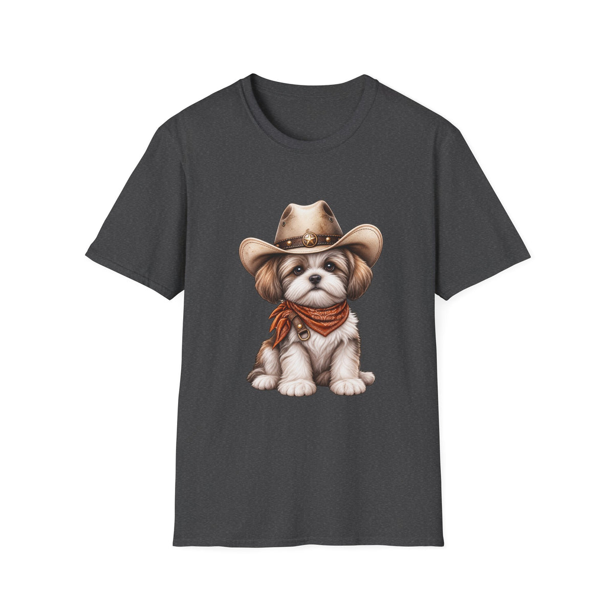 Cute Shih Tzu in Western Hat & Bandana