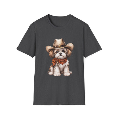 Cute Shih Tzu in Western Hat & Bandana