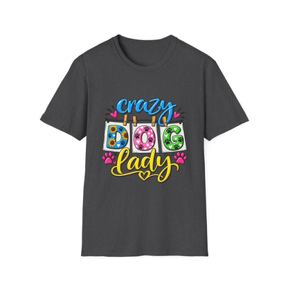 Crazy Dog Lady T-Shirt — Cute Floral & Paw Print Design