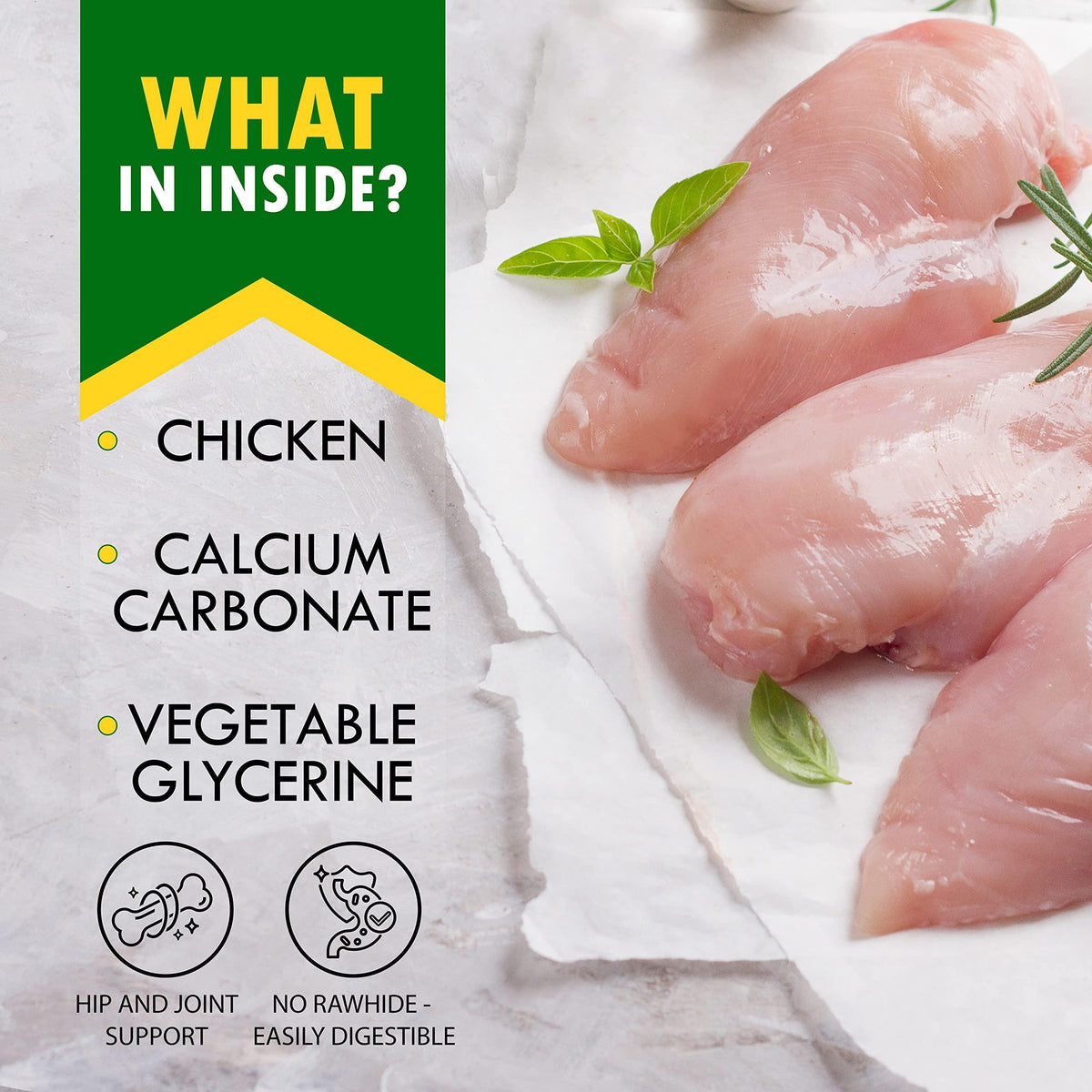 Chicken Wrapped Dog Calcium Bones Rawhide Free Chews