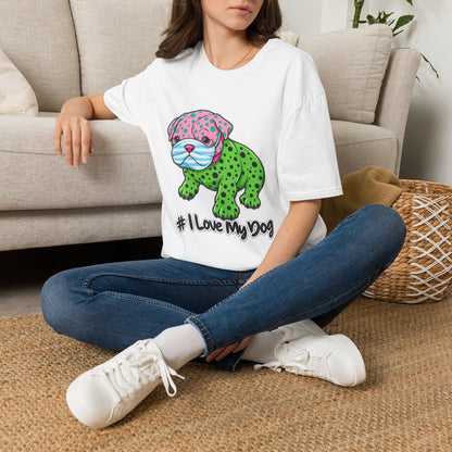 I Love My Dog T-Shirt — Colorful Polka Dot Puppy