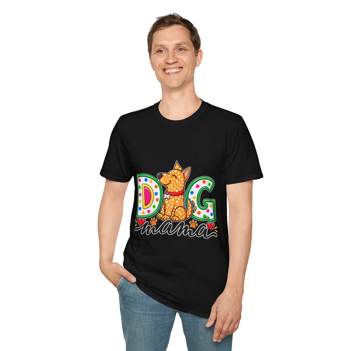 Dog Mom T-Shirt  Polka Dot Pup Tee for Pet Lovers