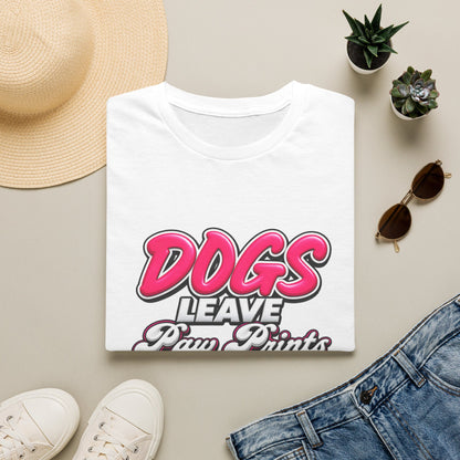 Dog Lover T-Shirt — "Dogs Leave Paw Prints Forever on Our Hearts" Graphic Tee
