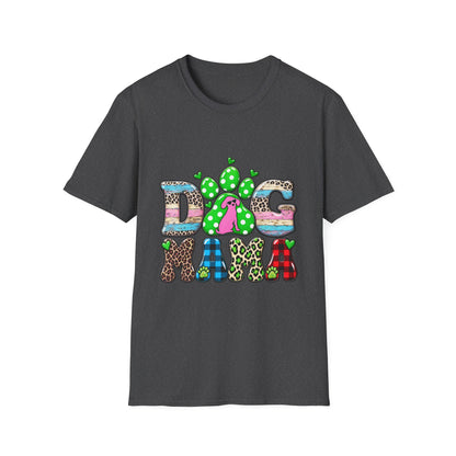 Dog Mama Tee — Colorful Paw & Cactus Graphic T-Shirt