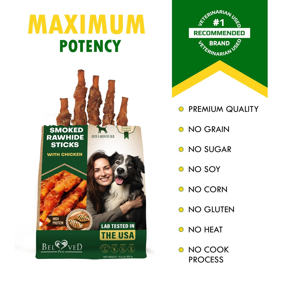 Chicken-Wrapped Rawhide Sticks for Dogs