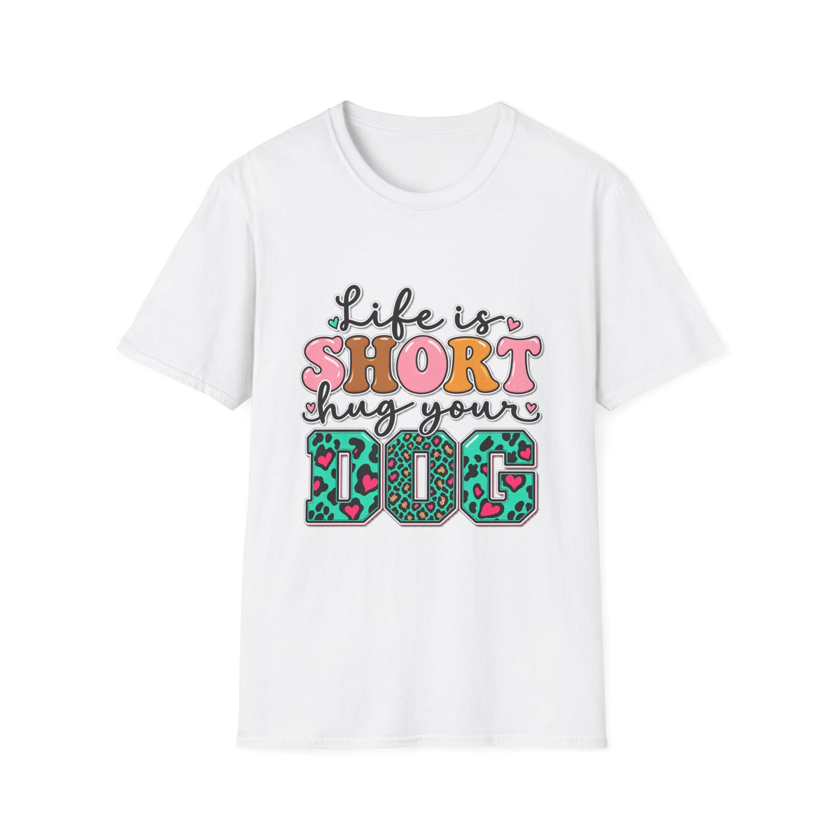 Life Is Short Hug Your Dog T-Shirt — Cute Retro Pet Lover Tee