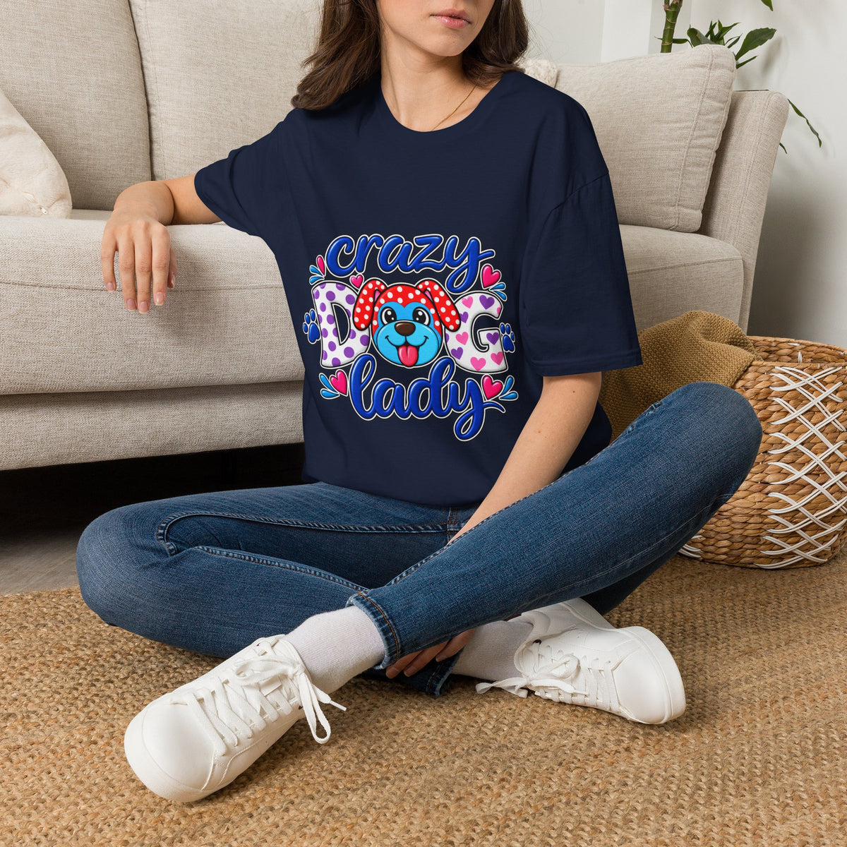 Crazy Dog Lady T-Shirt — Playful Polka Dot Puppy