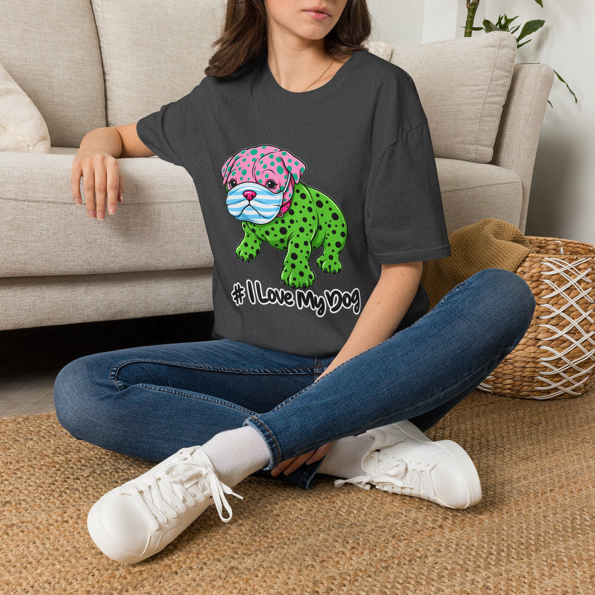 I Love My Dog T-Shirt — Colorful Polka Dot Puppy