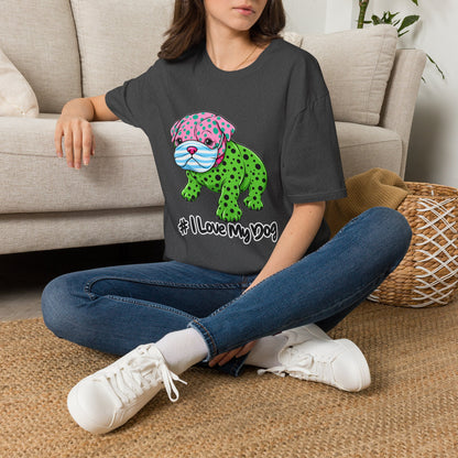 I Love My Dog T-Shirt — Colorful Polka Dot Puppy