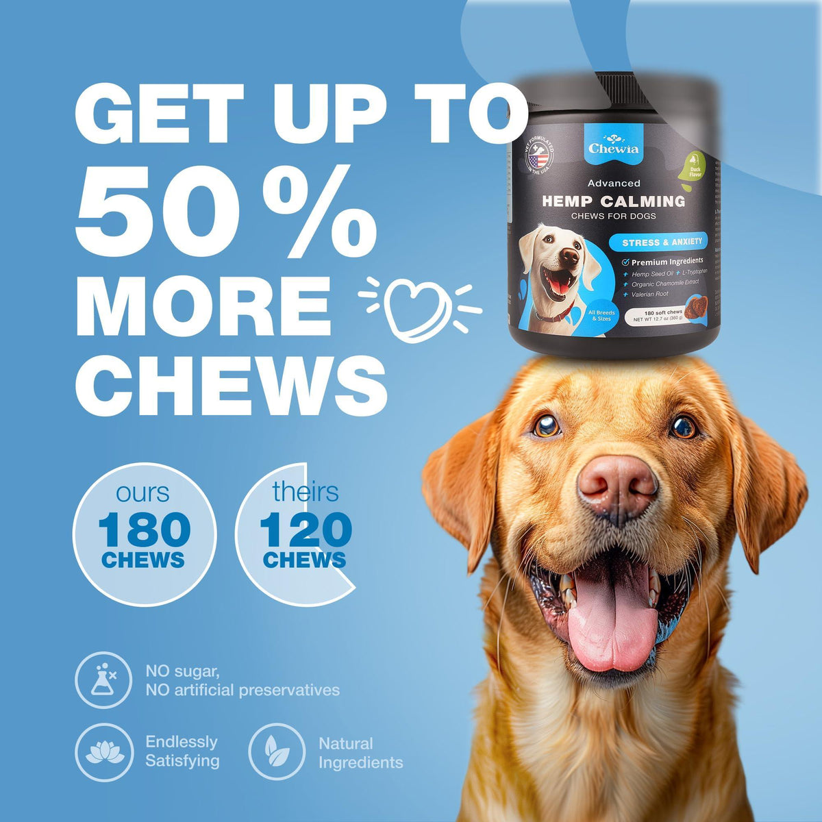 Hemp Calming Chews for Dogs Anxiety Relief