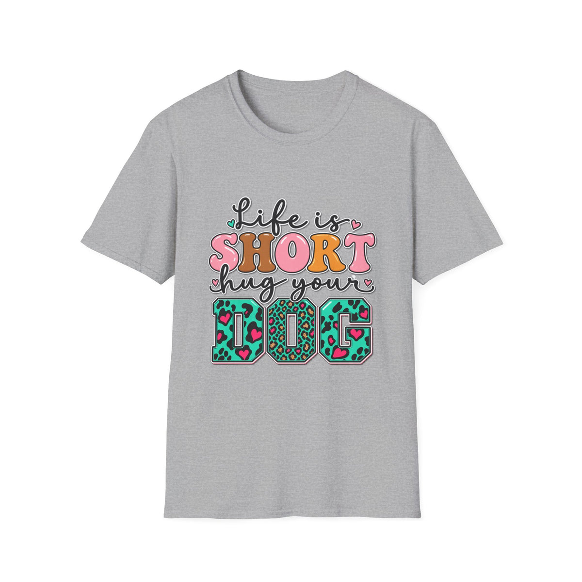Life Is Short Hug Your Dog T-Shirt — Cute Retro Pet Lover Tee