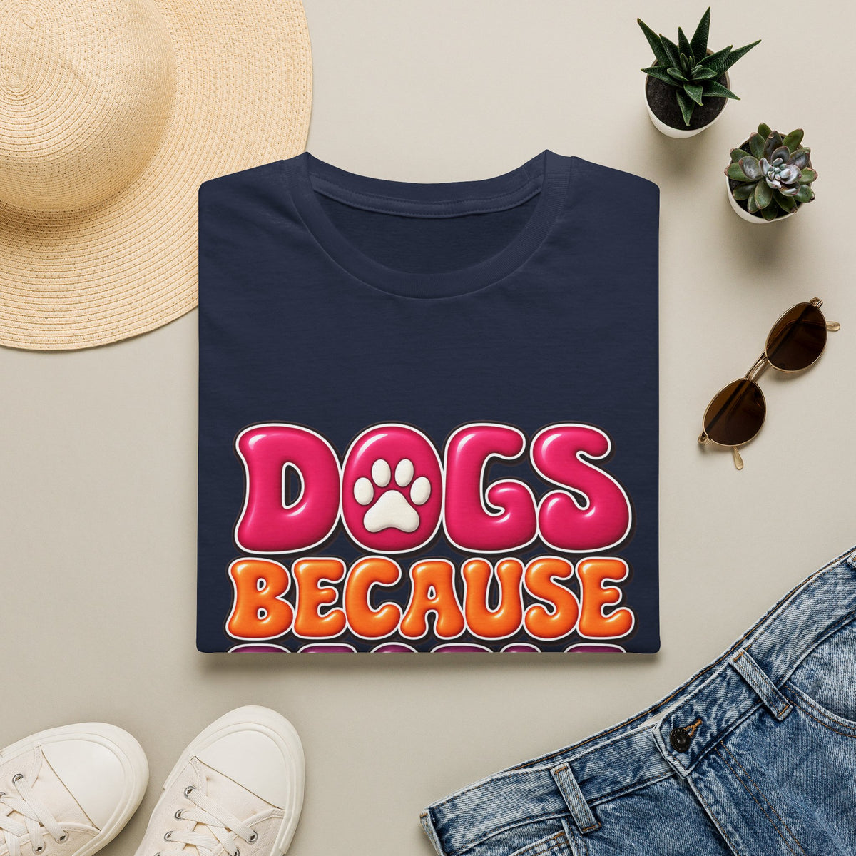 Dogs Because People Suck' Retro Paw Graphic Tee