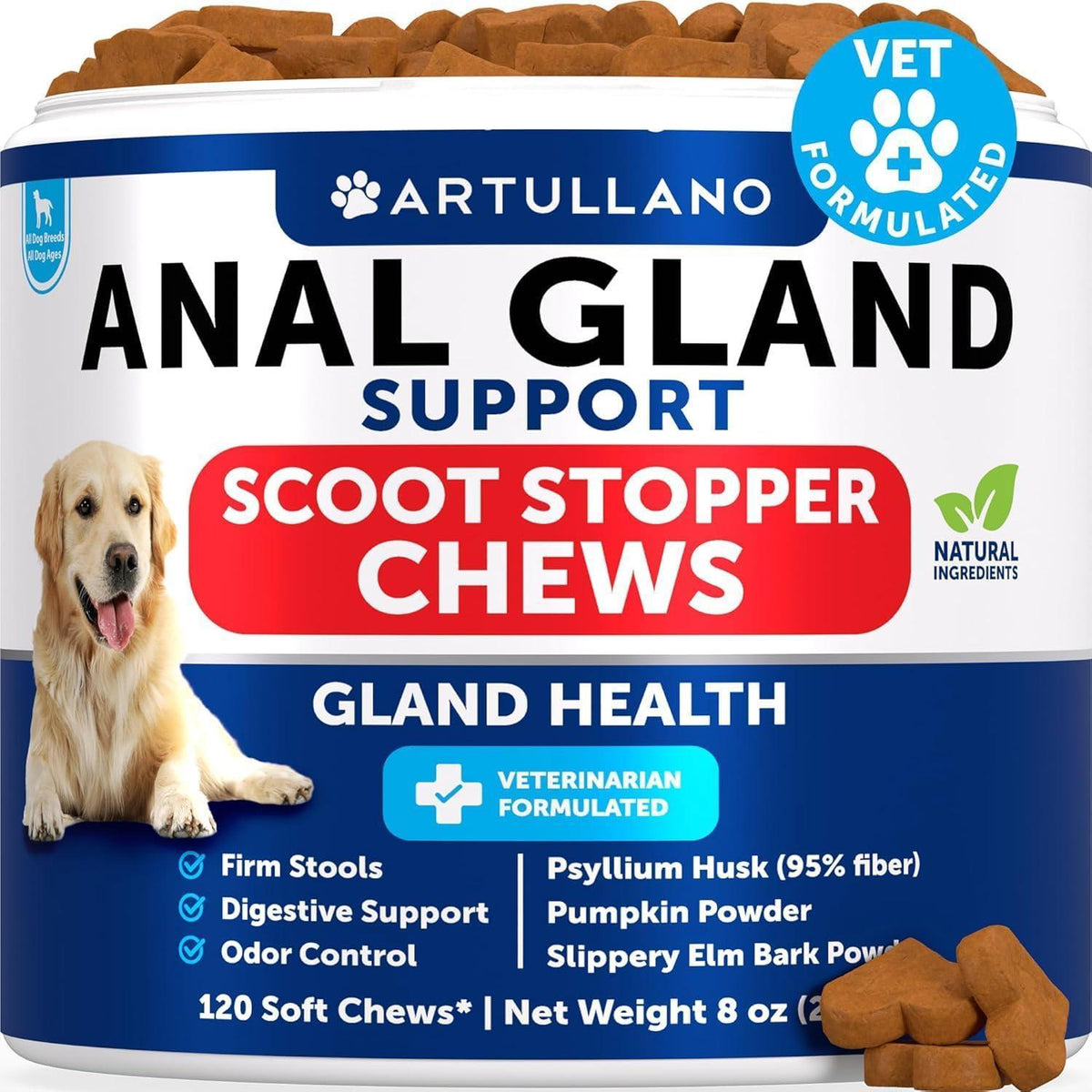 Anal Gland Support Chews for Dogs – Fiber Blend