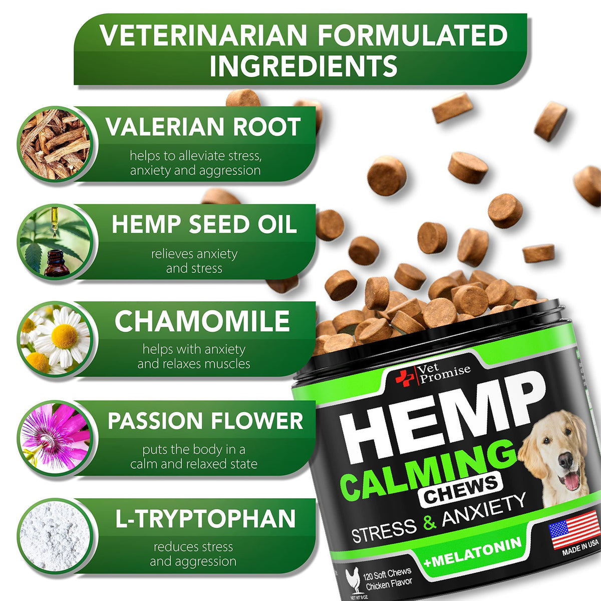 Hemp Calming Chews for Dogs with Anxiety