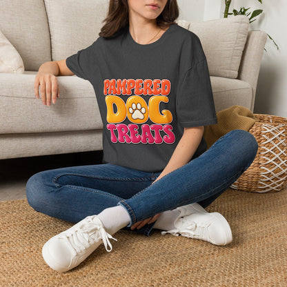 Pampered Dog Treats T-Shirt — Retro Paw Graphic