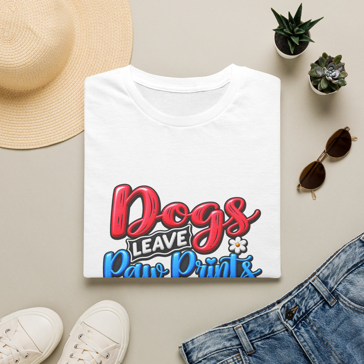 Dogs Leave Paw Prints Forever in Our Hearts T-Shirt
