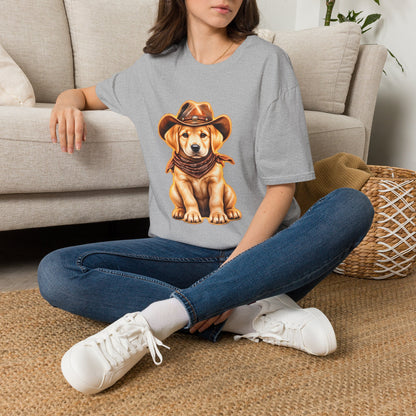 Cute Labrador Wearing Cowboy Hat & Bandana