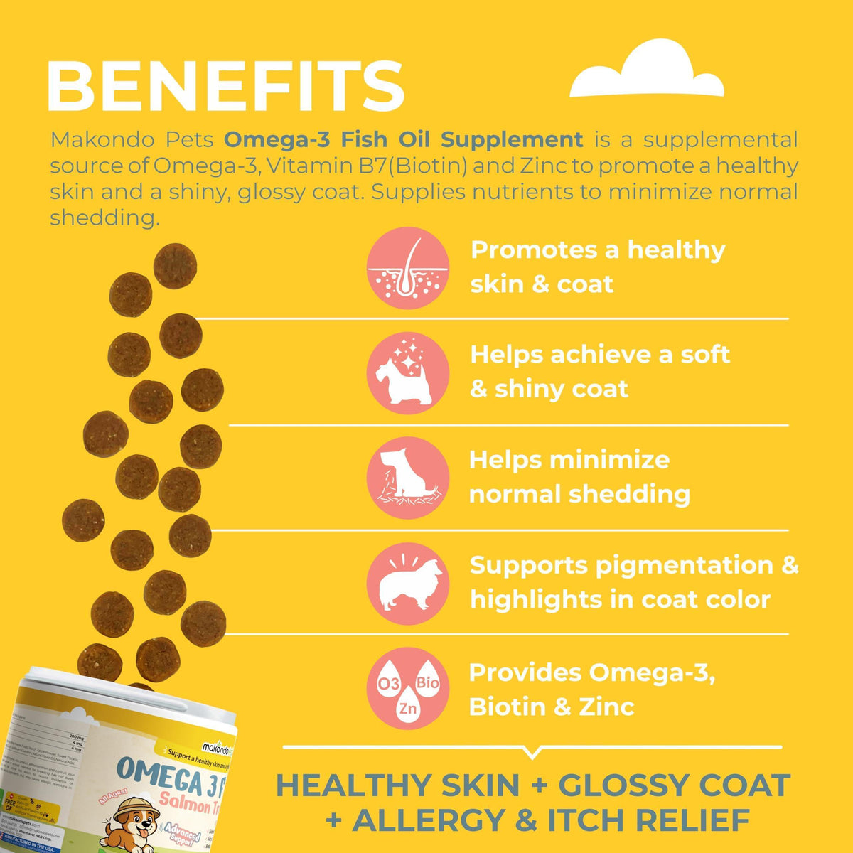 Omega 3 Dog Chews for Shedding & Skin