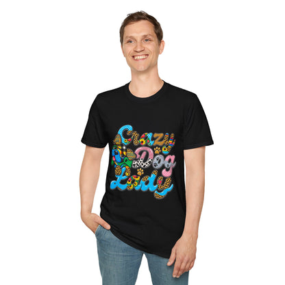 Crazy Dog Lady T-Shirt — Colorful Retro Dog Lover Tee
