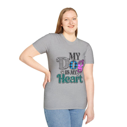 My Dog Is My Heart T-Shirt — Colorful Plaid